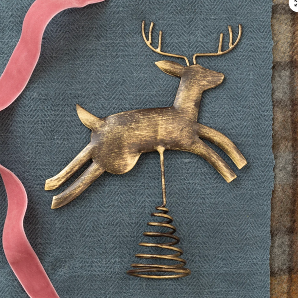 Reindeer Tree Topper Antique Gold