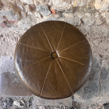 Retro Olive Green Pouffe Birdseye View