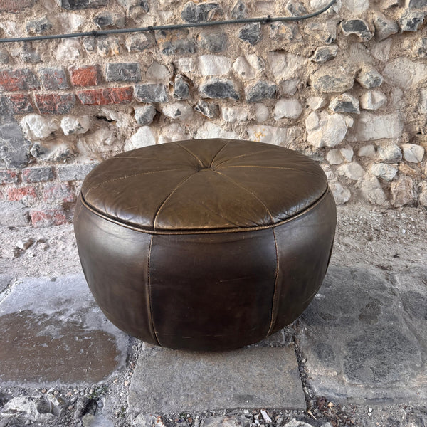 Retro Olive Green Pouffe