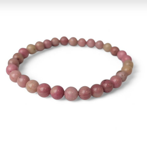 Rhodonite 8mm Round Bead Bracelet