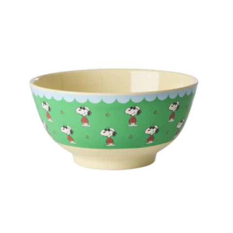 Rice DK Melamine Bowl With Green Snoopy Print