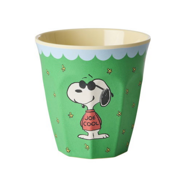 Rice DK Melamine Cup with Green Snoopy Print