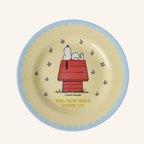 Rice DK Melamine Side Plate With Cream Snoopy Print