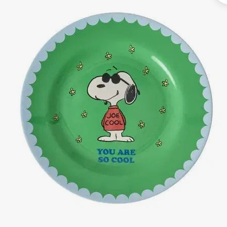 Rice DK Melamine Side Plate With Green Snoopy Print