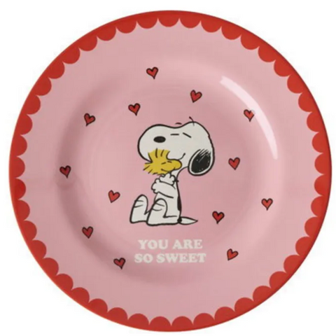 Rice DK Melamine Side Plate With Pink Snoopy Print