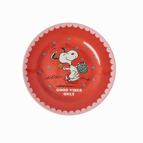 Rice DK Melamine Side Plate With Red Snoopy Print