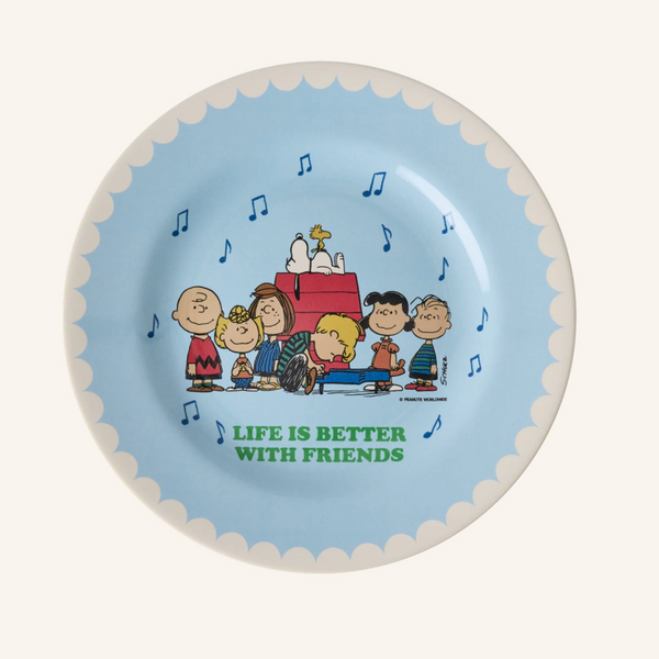 Rice DK Melamine Side Plate With Soft Blue Snoopy Print