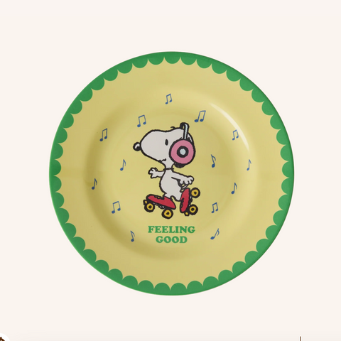 Rice DK Melamine Side Plate With Yellow Snoopy Print