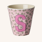 Rice Melamine Flower Alphabet Cups - A to Z Letter S