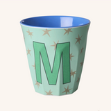Rice Melamine Stars Alphabet Cups - A to Z Letter M
