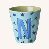 Rice Melamine Stars Alphabet Cups - A to Z Letter N