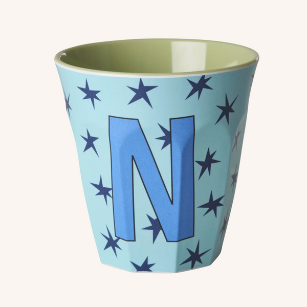 Rice Melamine Stars Alphabet Cups - A to Z Letter N