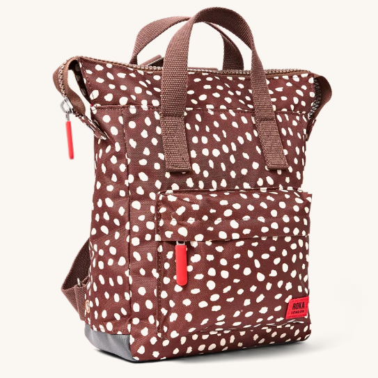ROKA Canfield Backpack in Brown Dot - Medium