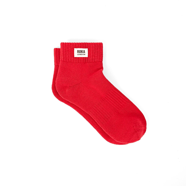 Roka Wembley Ankle Socks for Women in Chilli Oil