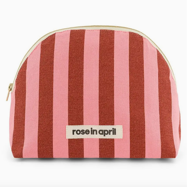 Rose In April Margaux Toiletry Bag - Stripes Brick/Pink