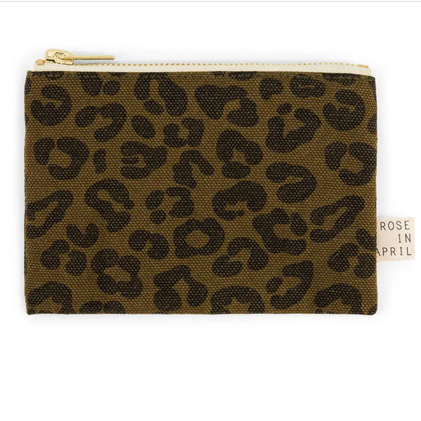 Rose In April Marie Purse Olive Leopard Print