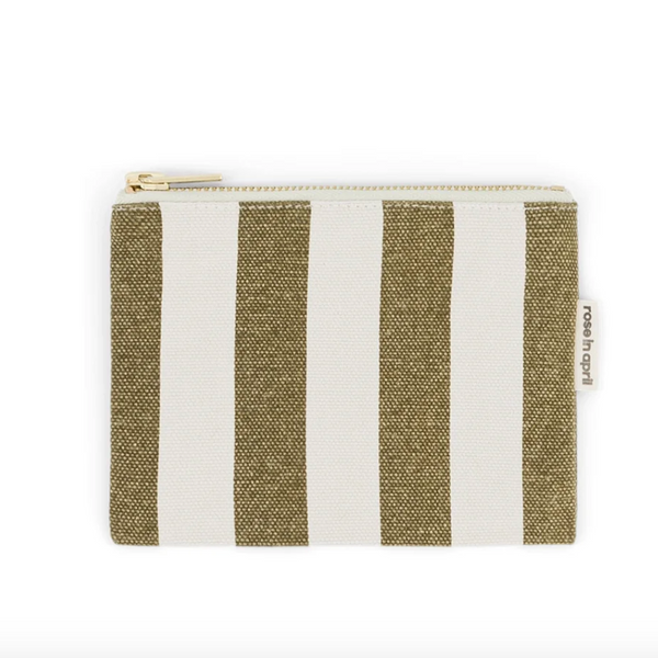 Rose In April Marie Purse Stripes Greige & Olive