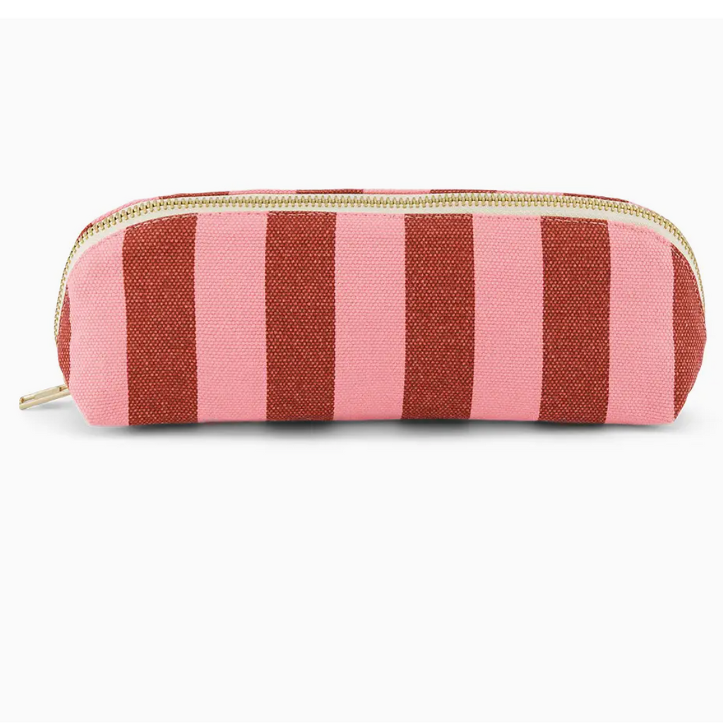 Rose In April Pencil Case Gaston Tennis Stripes Brick/Pink