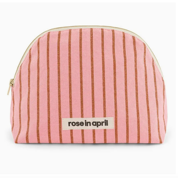 Rose In April Toiletry Bag Gaston Tennis Stripes Pecan/Strawberry