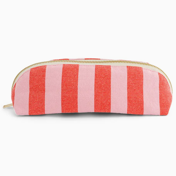 Rose in April Pencil Case - Gaston Stripes - Tomato/Candy Pink