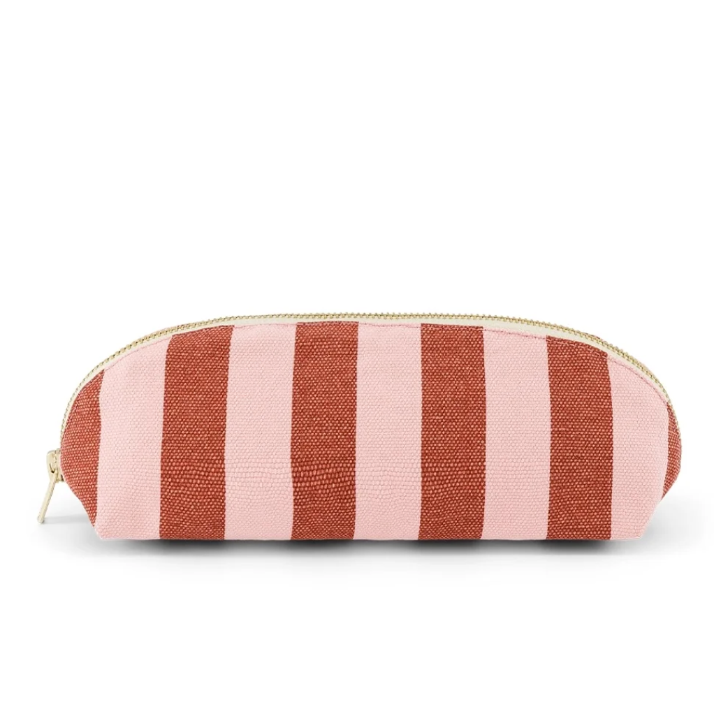 Rose in April Pencil Case Gaston Stripes - Brick/Chamallow