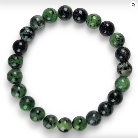 Ruby Zoisite 8mm Round Bead Bracelet