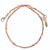 Hot Tomato Squaring Up Beaded Chain Necklace- Coral/Satsuma/Gold