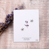 SIlver Starfish earrings by attic creations, sterling silver and with a hammered metal effect 