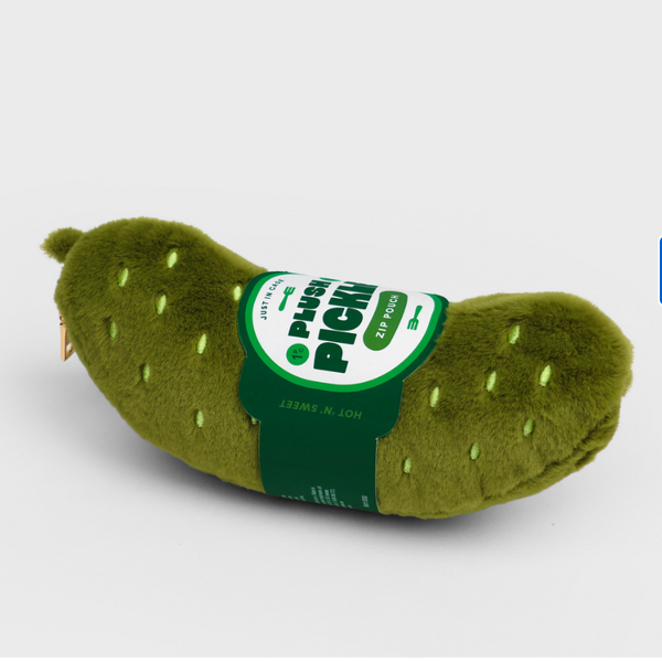 SUCKUK Plush Pickle Zip Pouch