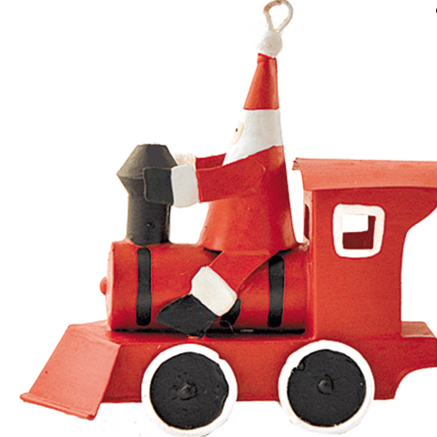 Santa In Train Hanging Decoration 