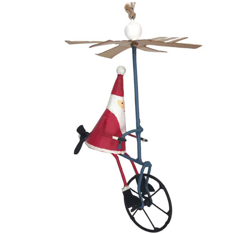 Santa On Hanging Bike Hanging Decoration