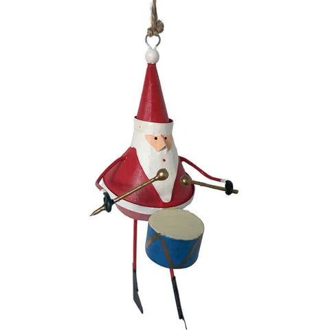 Santa Playing Drums Hanging Decoration