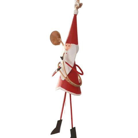 Santa Playing Trombone Hanging Decoration