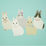 Greeting Life - Memo Pad - Die Cut Rabbit variety