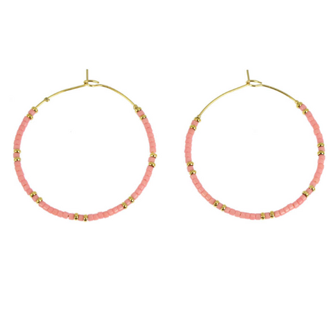 Les Cleias Lyz Hoop Earrings - Rose Baby