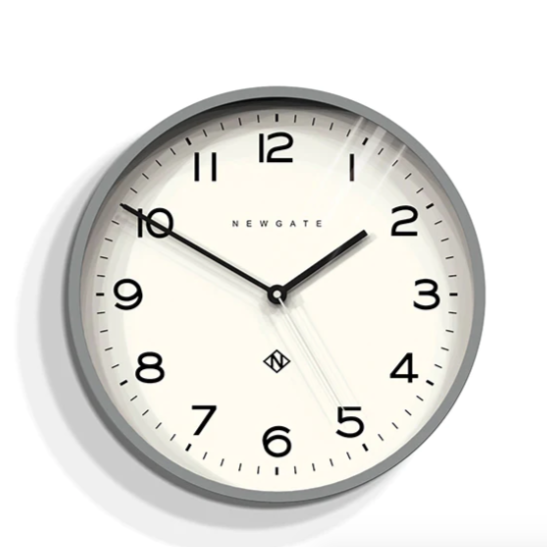 Newgate Echo Number Three Wall Clock in Grey