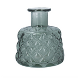 Green Glass Trellis Stubby Vase