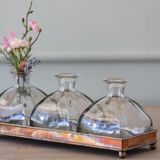 Copper Tray with 3 Bottles