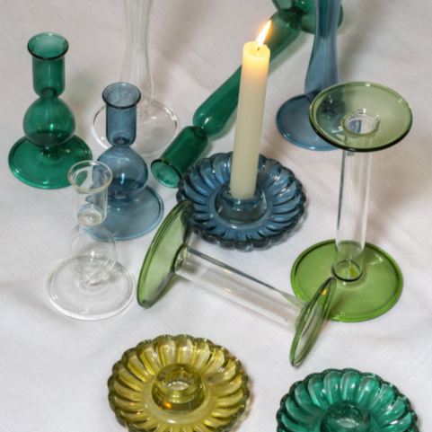 Scalloped Glass Candleholder