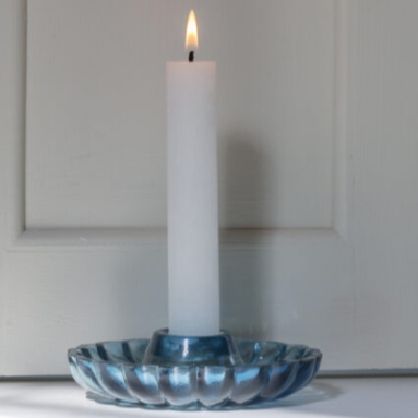 Scalloped Glass Candleholder