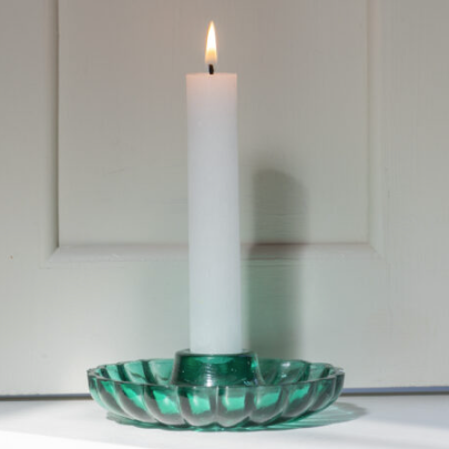 Scalloped Glass Candleholder