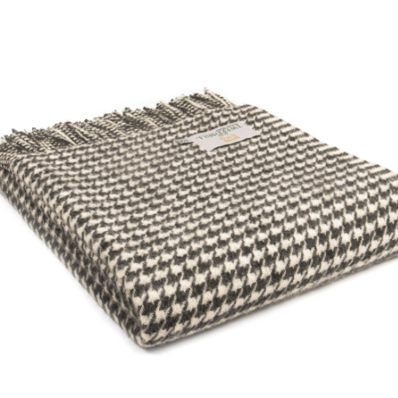 Houndstooth Throw - Charcoal