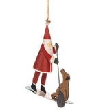 Santa & Dog on Surfboard Decoration