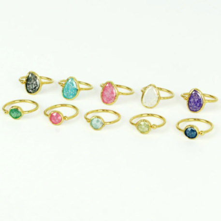 Circle and Teardrop Rings