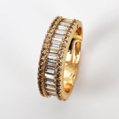 Gold and Crystal Cluster Ring