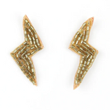 Hot Tomato Beaded Lightning Bolt Stud Earrings