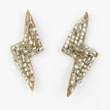 Hot Tomato Beaded Lightning Bolt Stud Earrings