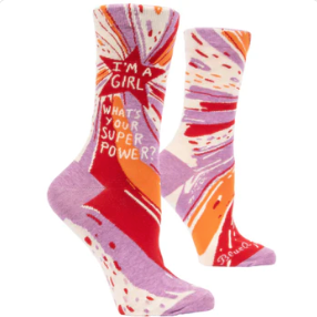 I'm A Girl, What's Your Superpower Socks - Woman's