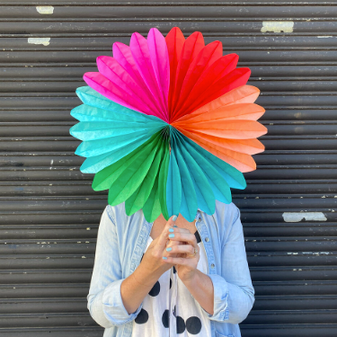 Multi Colour Paper Fan