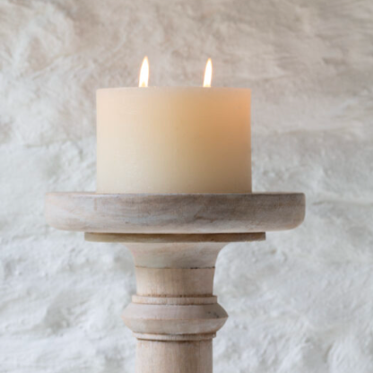 Rustic Pillar Candle 2 Wick - Ivory
